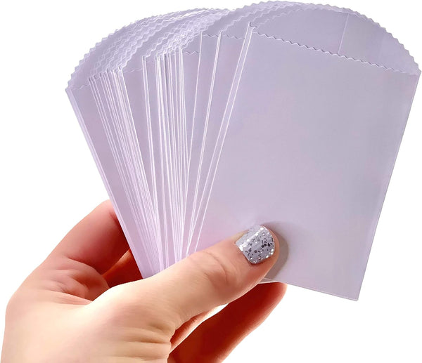 50 Mini White Paper Bags - 4" x 2.5" DIY Craft Supplies, Cutlery Bag for Party Favor