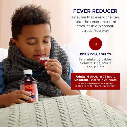 GeriCare Cherry Flavored Acetaminophen Liquid 160 mg, 16 Oz (Pack of 2)