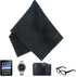 Eco-Fused Blue/Black Microfiber Cloth - 6x7 Inch, 12 Pack for Glasses & Lens Cleaning