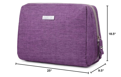 Narwey Large Makeup Bag - Travel Cosmetic Organizer Toiletry Bag for Women, Large, Purple