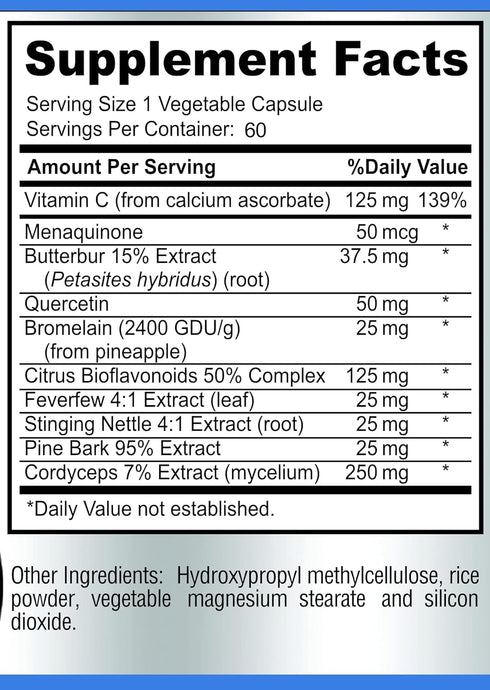 Lung Support Supplement, Lung Cleanse & Detox Formula for Clear Lungs and Comfortable Breathing, 60 Capsules