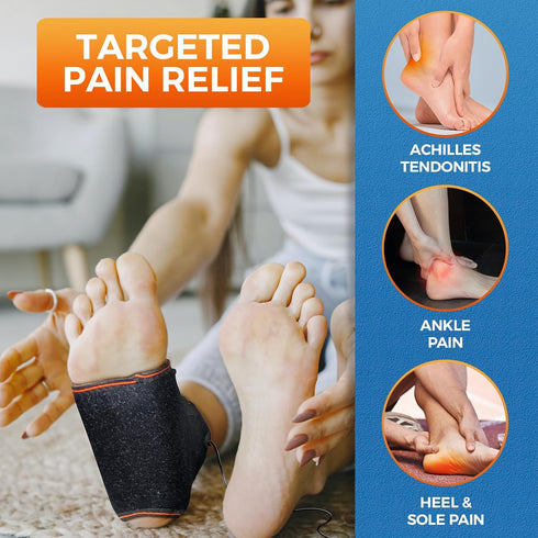 sticro Ankle Heating Pad with Lace-up Design for Sprained Ankle & Achilles Tendonitis Recovery, Auto-Off Heating Pad