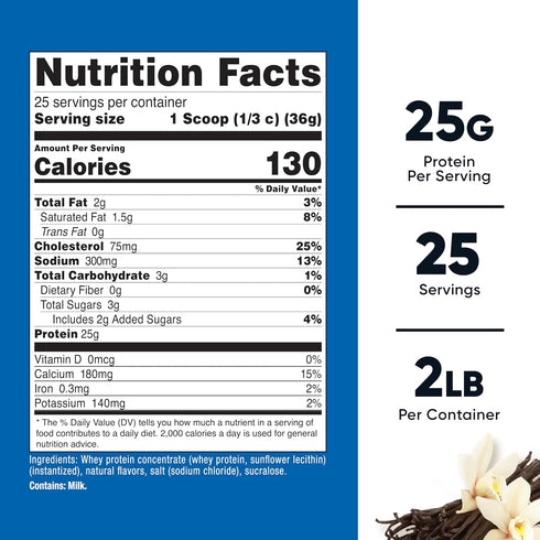 Nutricost Whey Protein Concentrate, Vanilla, 2LBS