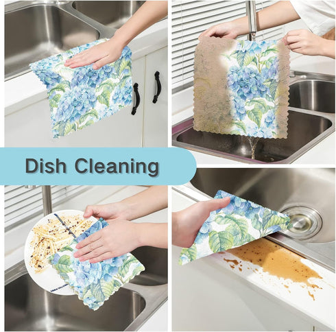 ALAZA Dish Towels | Kitchen Cleaning Cloths | Set of 6 Super Absorbent Lint Free Dish Cloths