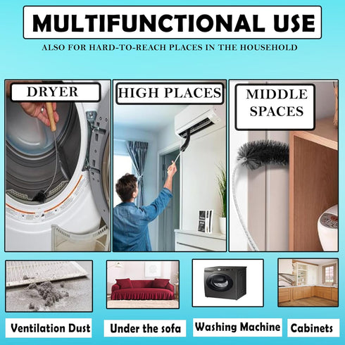 Clothes Dryer Lint Vent Trap Cleaner Brush, Gas Electric Fire Prevention Exhaust (1 Pack)
