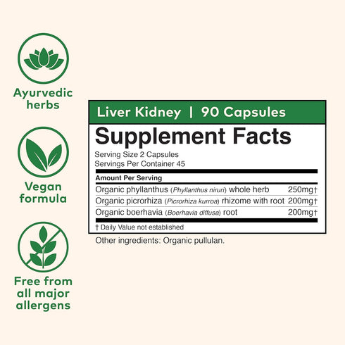 Organic India Liver and Kidney Cleanse Detox Repair, Herbal Supplement, Supports Healthy Function, Vegan, 90 Capsules