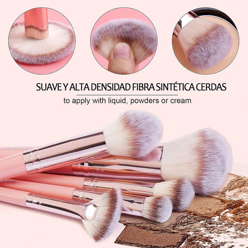 MAANGE 20Pcs Makeup Brush Set - Premium Synthetic Foundation, Face Powder, Blush, Concealers with Gift Box (Pink)