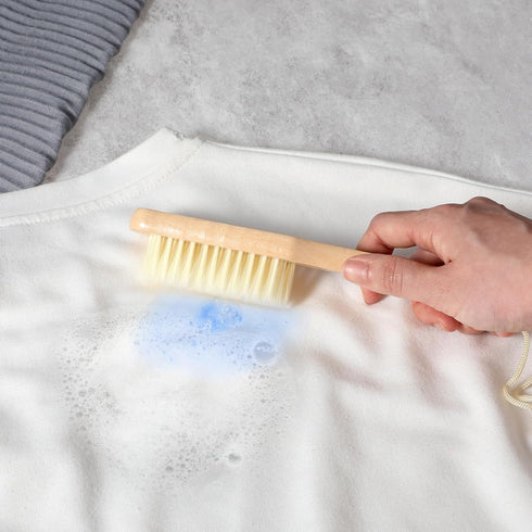 2Pcs Laundry Stain Brush Portable Soft Bristle Natural Boar Bristle Brush for Home Small Spaces Shoes Clothes