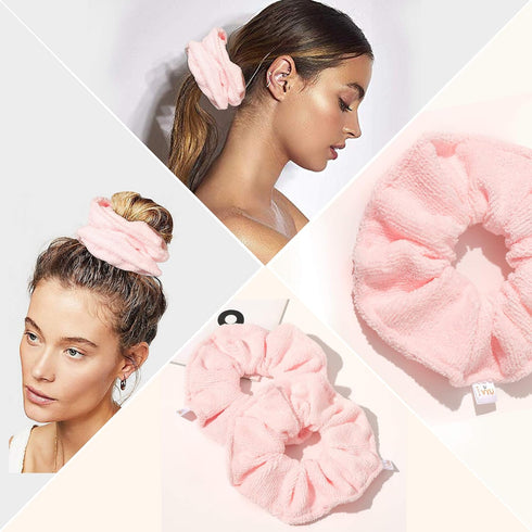 Ivyu Large Microfiber Hair Drying Scrunchies Towel for Curl Hair - Anti Frizz Absorbent Fast Terry Cloth Scrunchy