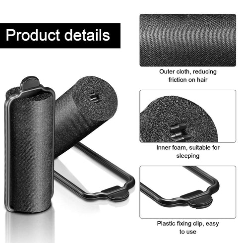 Syhood 18 Pcs Satin Rollers for Black Hair, Foam Sponge Curlers for Hairdressing Styling, 1.18 Inch