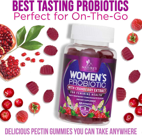 Probiotic Gummy for Women - 60 Gummies - 3 Billion CFU for Digestive & Immune Support
