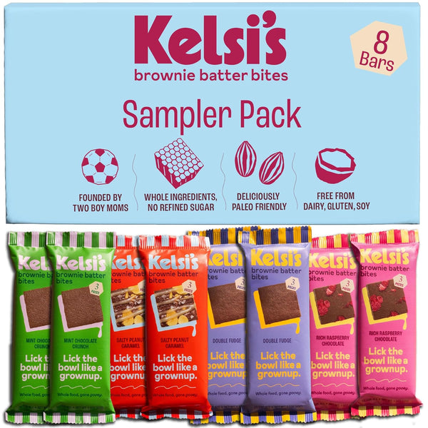 Kelsi's Brownie Batter Bites, Variety Pack, 8 Pack - Whole Ingredients, Healthy