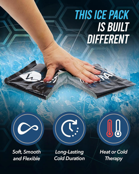 Pack 2 Activewrap Ankle Ice Wrap - Includes Reusable Ultra Flex Gel Ice Pads for Hot & Cold Compression for Foot, Heel