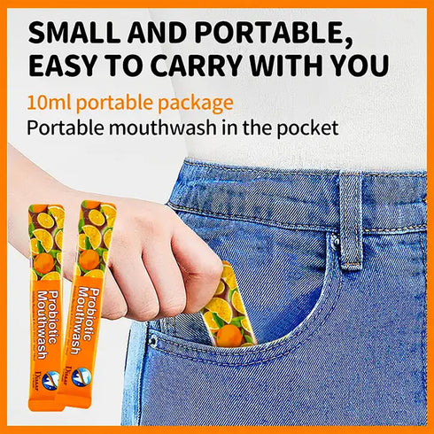 Probiotic Mouthwash, 0.11fl.oz X 20pcs, Removes Tooth Stains, Soft Cool Mouth Feeling, Protect Clean Deodorant Teeth -