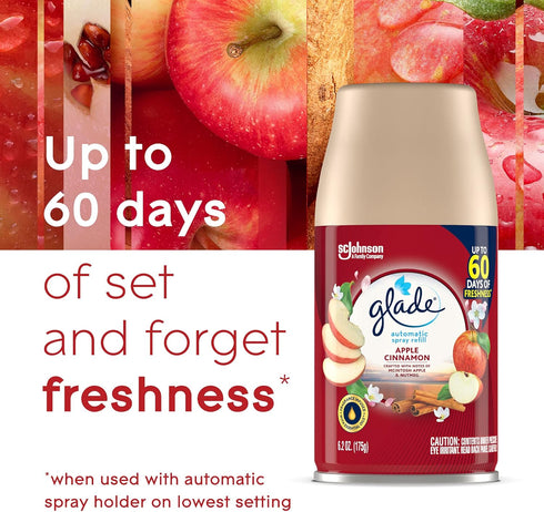 Glade Automatic Spray Refill, Air Freshener for Home and Bathroom, Apple Cinnamon, 6.2 Oz