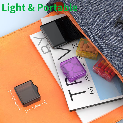 Urekt 10 Cute Small Travel Pill Box, pcs Mini Pocket Pill Organizer Daily Single Pill Containers Portable Medicine