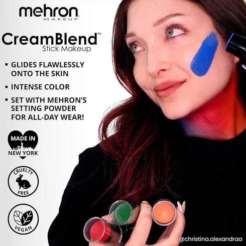 Mehron Makeup CreamBlend Stick, Face Paint, Body Paint & Foundation, 0.75 oz, Really Bright Red