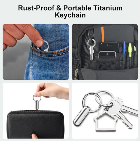 Small Pill Case Keychain Portable Pill Container Waterproof Titanium Pocket Organizer, Tiny Pill Holder Bottle