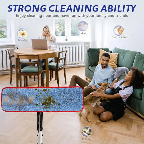 Microfiber Mop Pads for Rubbermaid Commercial 18 Inch & 17 Inch Mop - 12 Pack Reusable Wet & Dry Replacement