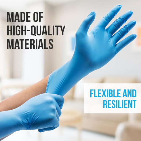 Large Size Nitrile Disposable Gloves, Latex & Powder Free, 100 Pack for Kitchens, Food Handling & Cleaning Supplies