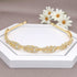 Oriamour Bridal Headband - Simple Flower Design Rhinestone Crystal Headpieces, Gold