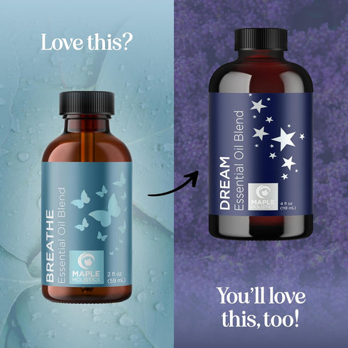 Breathe Blend Essential Oil for Diffuser - Invigorating Eucalyptus Peppermint Tea Tree Mint Aromatherapy 2oz for Home
