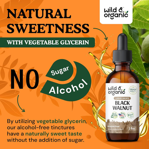 Black Walnut Tincture - 2 oz Cleanse Detox with Organic Black Walnut Hull Extract for Digestive Health