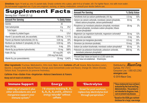 Emergen-C Vitamin C Powder, 1000mg for Daily Immune Support, 30 Count