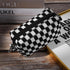 Makeup Bag Checkered Cosmetic Bag - Black Makeup Pouch with Large Capacity and Makeup Brushes Storage Bag