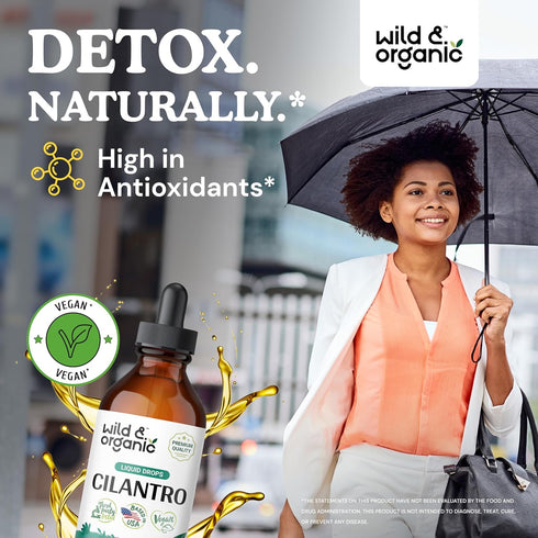 Cilantro Tincture - Detox Cleanse w/Organic Cilantro Leaf - Vegan Cilantro Antioxidants Supplement - Alcohol-Free Detox Drops w/Dried Cilantro Extract - Cilantro Powder Based Supplements - 4 oz