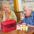 Tesuko Medicine Bag for Traveling with Portable Small Pouch, Double Layer Pill Bottle Organizer Storage Case