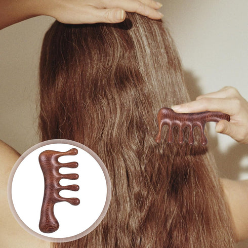 hinbkenla 2 Pcs Wooden Scalp Massager,Loc Comb,Loc Brush for Dreads,Massage Comb,Wooden Massage Comb,Natural Sandalwood