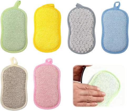 zuozuobubu 6PCS Kitchen Dish Sponge,Multi-Purpose Scrub Sponges,Dish Sponges Kitchen for Dishes, Countertops and