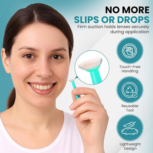 Soft Contact Lens Inserter Remover, Green, 1pc for Monthly and Daily Lenses