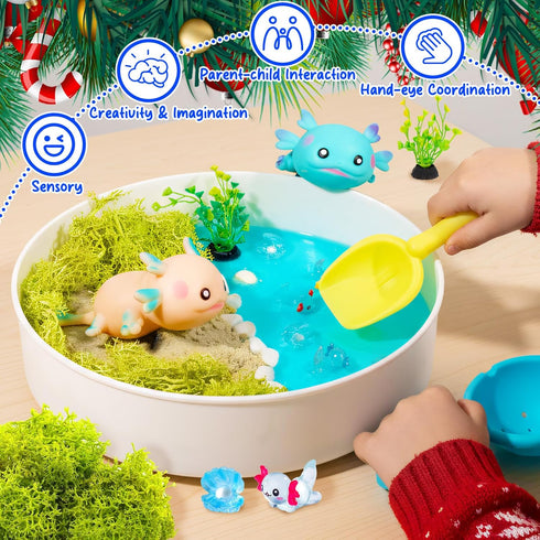 Set Axolotl Sensory Bin for Home Decor