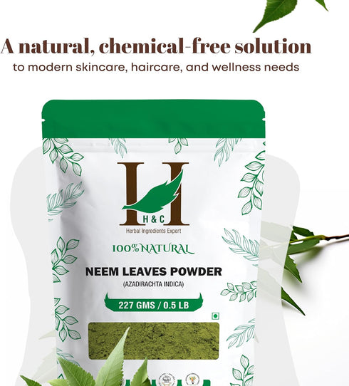 H&C Natural Neem Leaves Powder, 227 Grams (1/2 lb)