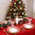 200 Pcs Christmas Dinnerware Set for 25 Guests, Red and White Paper Plates, Napkins, Gold Tableware Kits, Cups, Forks,