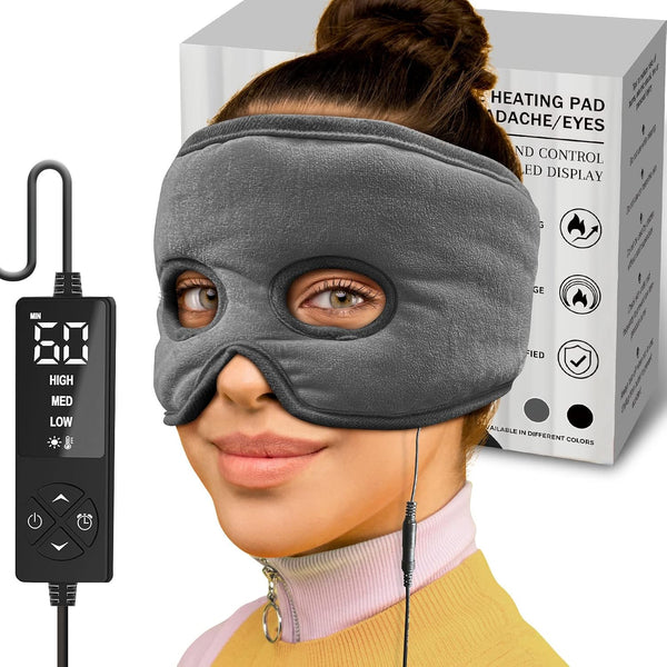 sticro Sinus Relief Mask, Ex-Large Moist Heat Electric Face Heating Pad with 3 Temp Settings for Sinus Pressure,