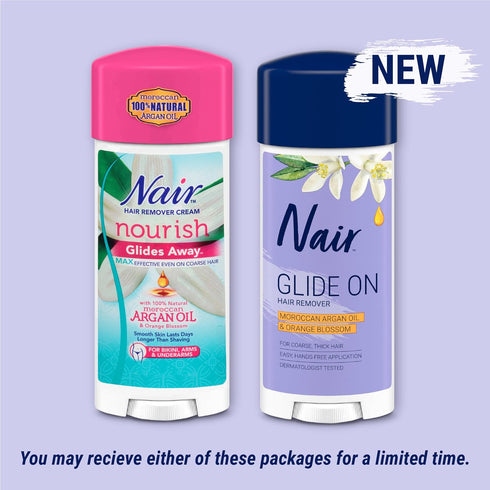 Nair Glide On Hair Removal Cream, 3.3 Oz Stick for Arm, Leg, and Bikini Hair Remover