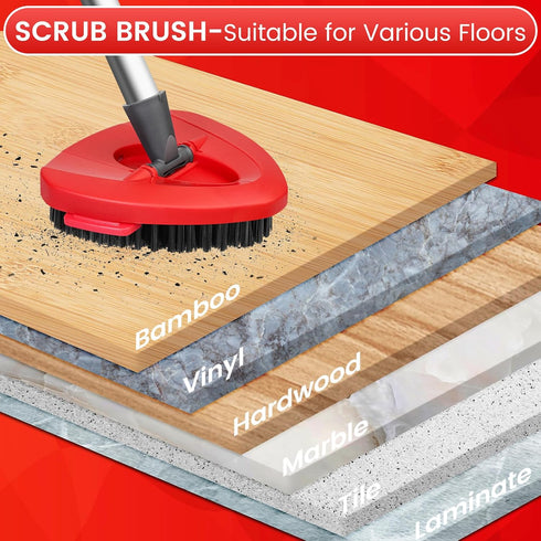 Scrub Brush Replacement Head for O Ceda EasyWring Spin Mop 1 Tank System, Triangle Hard Bristle Cleaning Brush