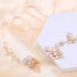 Oriamour Bridal Crystal Headband with Freshwater Pearls, Flower Design Wedding Hair Accessories (Gold)