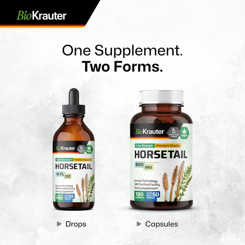 Horsetail Horsetail 660 4 Fl.Oz. 56 BIO KRAUTER Supplement for Hair, Skin & Nails - Vegan & Pure Herb Liquid Drops mg