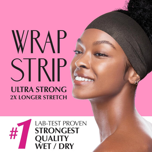 Red by Kiss Hair Wrapping Strip - Ultra Strong 2X Longer Stretch, 40 Strips for Wet/Dry Hair, White, 1 PACK