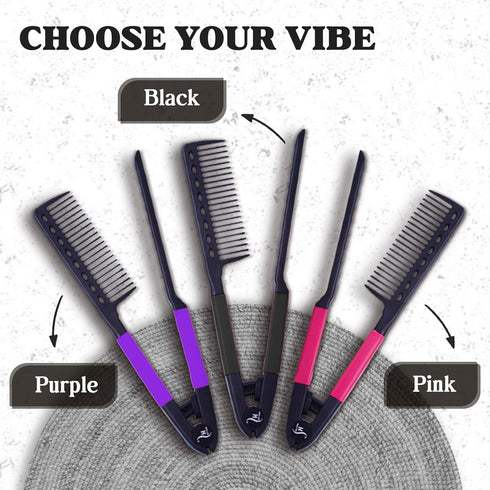 Herstyler Hair Straightening Comb - Easy Styling Straightener Comb for Flat Iron (Blue)