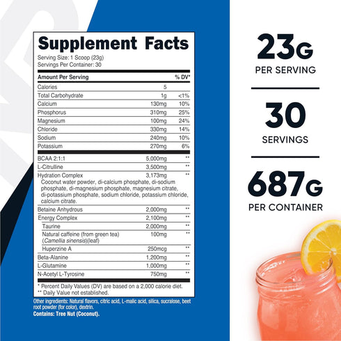 Nutricost Intra-Workout Powder, 30 Servings (Pink Lemonade), Non-GMO, Gluten Free Supplement