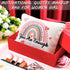 Chengu 6 Pcs Big Canvas Rainbow Heart Cosmetic Bags, Inspirational Gifts for Women, Sweet