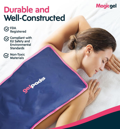 Extra Large & Reusable Ice Pack (15 x 23.5 inches, XL) for Maximum Pain Relief from Injuries, Swelling, Bruises