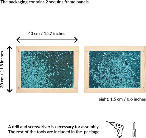 ODOXIA Sequin Wall Panel for Kids | Interactive Sensory Wall Panel & Flip Fabric Board | Reversible Sequin Sensory Wall