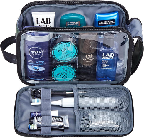 ZEEMO Toiletry Bag for Men, Extra Large Water-resistant Dopp Kit, Shaving Bag for Long Travel, Green