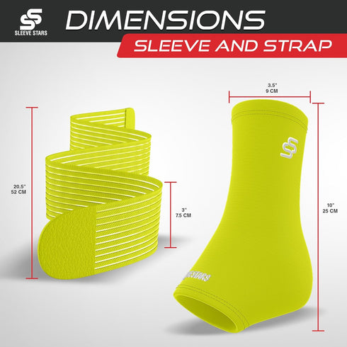 Sleeve Stars Ankle Support for Ligament Damage, Plantar Fasciitis & Achilles Tendonitis Pain Relief, Compression Strap